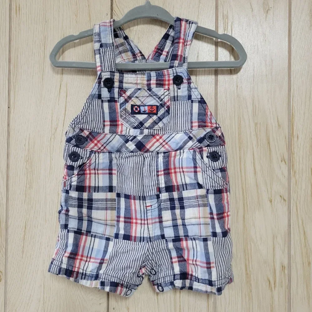 Little Me Plaid Overalls - Picture 1 of 4